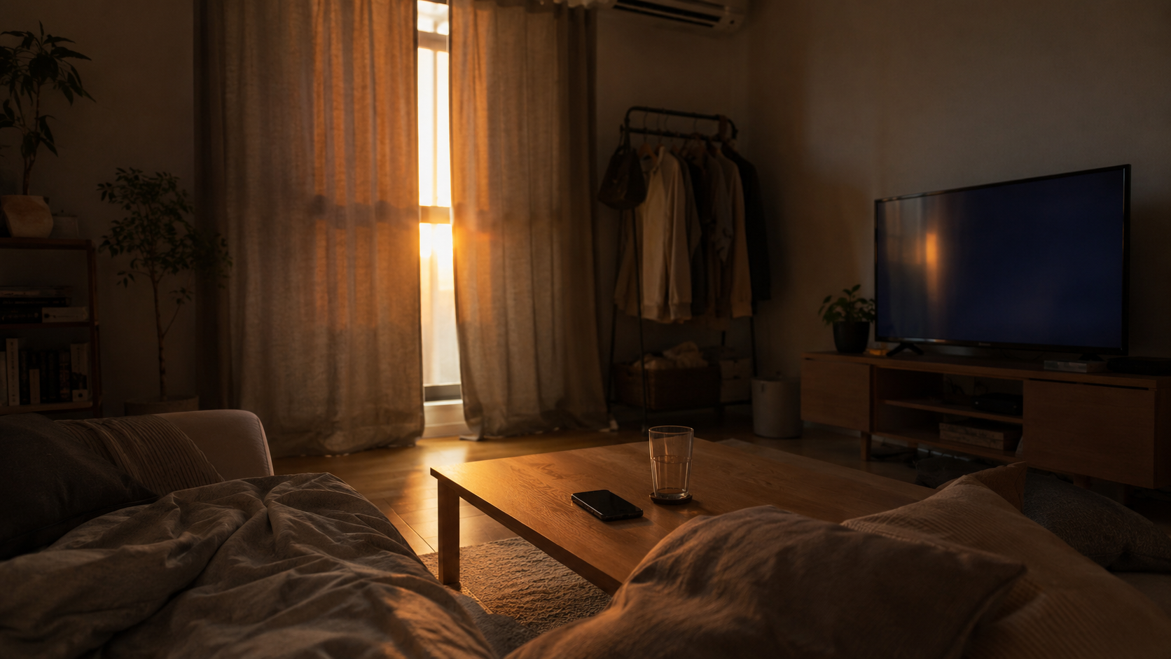 観たいものを開いたまま、夕方になった静かな部屋