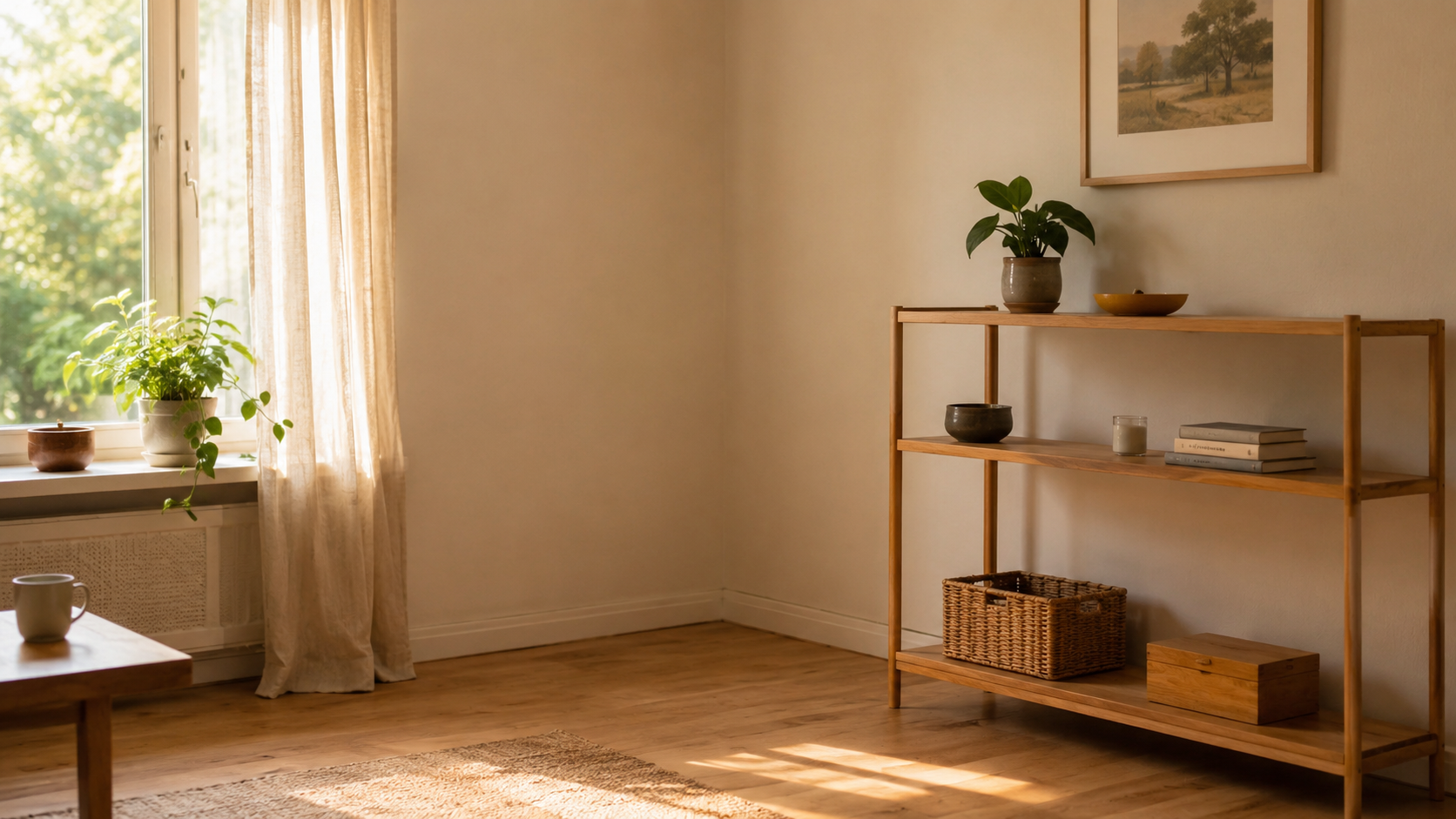 物が減って余白ができた部屋の一角、頭の中の確認作業まで軽くなった暮らし