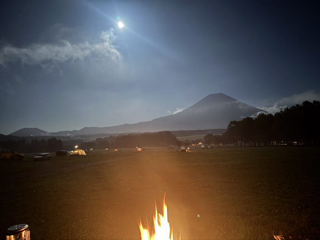 月と富士山